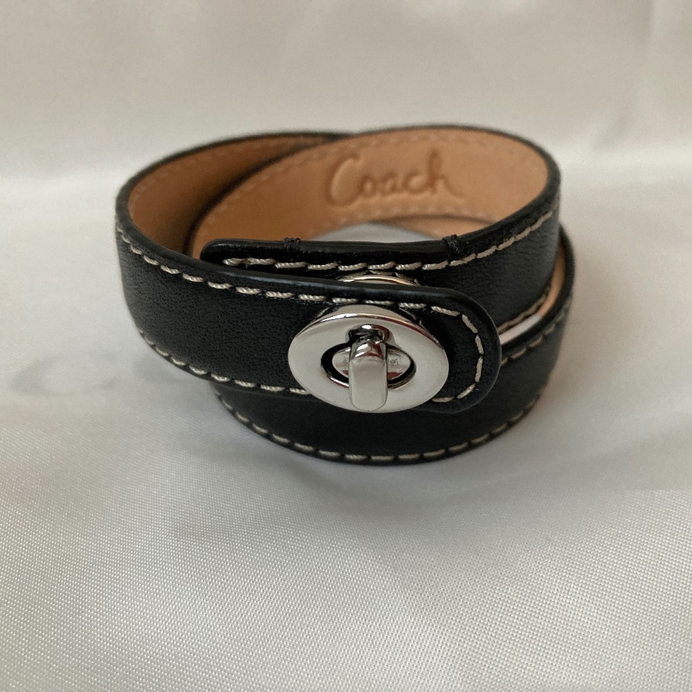 Coach Double Wrap Leather Bracelet